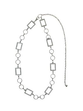 ⭐️ Silver Tone Geometric Link Necklace (or belt!)